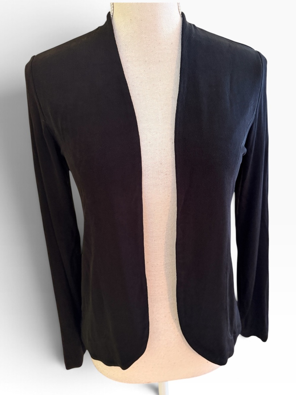 Chico's Black "travelers" Open-Front Cardigan 0(S)